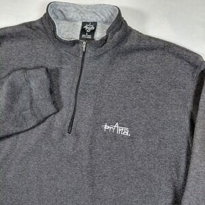 prAna 1/4 Zip Charcoal Gray Fleece Pullover Sweatshirt Sweater Mens Large